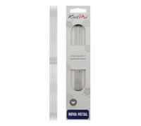 KnitPro – Doppelseitige Stricknadeln Nova Metal – Set 5 – 20 cm, 2,75 mm, Silber