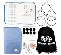 KnitPro Nova Regal Rundstricknadeln, 10,2 cm, 2,5, 3, 4, 5, 6, 7, 8, 9, 10, 10,5, 11, austauschbar, 5 Kabel, 2 Anschlüsse und mehr, Stoffetui mit Projekttasche