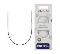 KnitPro Nova Metal: Knitting Pins: Circular: Fixed: 25cm x 2.50mm, Silber, 25cm x 2.5mm