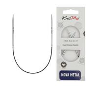 KnitPro Nova Metal: Knitting Pins: Circular: Fixed: 25cm x 2.75mm, Messing, Silber