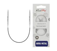 KnitPro Rundnadeln Nova Metal – fest – 25 cm – 3,75 mm – Metall, Silber