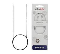 KnitPro Nova Metal: Knitting Pins: Circular: Fixed: 40cm x 3.50mm, Silber, 40cm x 3.5mm