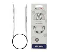 KnitPro Nova Metal: Knitting Pins: Circular: Fixed: 50cm x 7.00mm, Metall, Silver, 50cm x 7mm