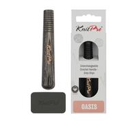 KnitPro Holzgriff Oasis für austauschbare Häkelnadeln – Grauer Onyx, 1 Stück
