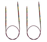 KnitPro Rundstricknadeln, bunt, 4mm x 50cm & K20387 Rundstricknadel, Holz, Mehrfarbig, 3.5