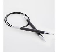 KnitPro Rundstricknadeln Karbonz 60cm, 2,75mm Rundstricknadel, Karbon/Messing, Schwarz/Silber, 22x11x0.5 cm