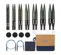 KnitPro Set austauschbare Rundstricknadeln Indigo Wood Short, 3,00 mm - 6,00 mm