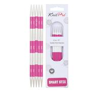 KnitPro Nadelspiel Smartstix K42010 – Metall, 4,5 mm, 14 cm, 5 Stück, sortiert