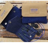 KnitPro Set austauschbare Rundstricknadeln Indigo Wood Short, 3,00 mm - 6,00 mm