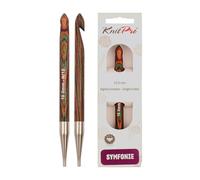 KnitPro Tunesische Häkelnadel K20754 – Symfonie, Holz, Mehrfarbig, 15 cm/10 mm