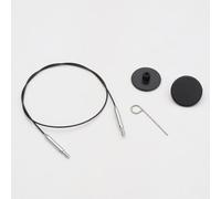 KnitPro Thin&Flex 360° Swivel Inter.cable 60cm black - 1pc