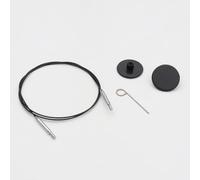 KnitPro Thin&Flex 360° Swivel Inter.cable 80cm black - 1pc