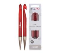 KnitPro Rote Trendz-Acrylhäkelnadel, 12,00 mm. Afghanisch/tunesische Häkelnadel mit einem Haken.