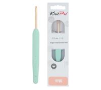 KnitPro Vybe Häkelnadel aus Aluminium mit gummiertem Griff - 3,75 mm