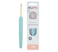 KnitPro Vybe Häkelnadel aus Aluminium mit gummiertem Griff - 5,00 mm