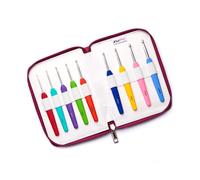 KnitPro Häkelnadel Set Silver Waves mit Softgriff, aus Aluminium Pink