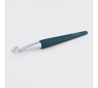 KnitPro Waves Häkelnadeln - 12-mm-Häkelnadel, ergonomische, weiche Griffe, weicher Gummigriff für arthritische Hände, leichte und bequeme Häkelnadeln zum Stricken, Smaragd