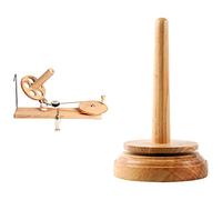 KnitPro Wollwickler, Holz, Braun, 47 x 16 x 27 cm & Groves Holzspinn garn und Fadenhalter, Holz, Braun, 9 x 9 x 16 cm
