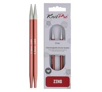 KnitPro Austauschbare Strickspitzen ZING kurz Aluminium Braun 5,5 mm 8,7 cm