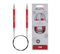 KnitPro K47197 Rundstricknadel, Aluminium, rot, 120cm / 9mm