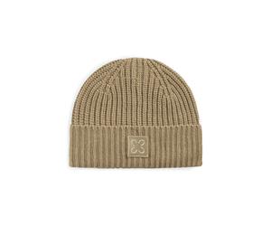 KNITTED HAT ACRYL/WOOL SOLID beige- ONE_SIZE