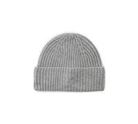 KNITTED HAT WOOL/CASHMERE SOLID gra ONE_SIZE