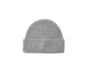 KNITTED HAT WOOL/CASHMERE SOLID gra ONE_SIZE