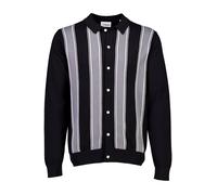 Knitted polo cardigan L/S Schwarz M