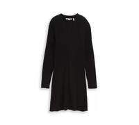 Tom Tailor Denim Figurbetontes Strickkleid aus Viskose-Mix in Black, Größe XS