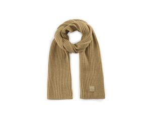 KNITTED SCARF ACRYL/WOOL SOLID beig ONE_SIZE