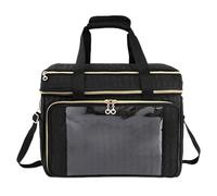 Knitting Tote Bag - Crochet Project Organizer with Inner Divider, Large Capacity Yarn Storage Bag with Adjustable Strap | Crochet Storage Tote for Hooks, Tools, Needles, Travel, Home, Craft Lovers