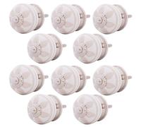 Knober 10 Stück | Set | 10 X identische Knäufe | ALBA | Weiß | verziert Montur aus Edestahl | Möbelknöpfe 30 mm Knauf | Türgriff Gewinde metrisch M3 | verziert