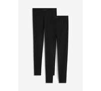 Leggings BONPRIX "Leggings (2er-Pack)", Damen, Gr. 40/42 (M), N-Gr, schwarz, Obermaterial: 95% Baumwolle, 5% Elasthan, skinny fit, Hosen Leggings, aus Baumwolle und Elasthan, schmale Skinny-Fit-Passfo