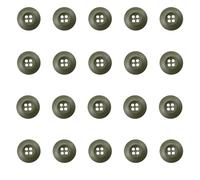 Knöpfe aus Kunstharz, 4 Löcher, 1,5 cm, für Hosen, Jacken, Uniformen, Taschen, Zubehör, Armee-Grün, 24 L = 15 mm, 20 Stück