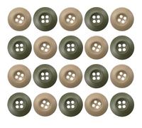 Knöpfe aus Kunstharz, 4 Löcher, 20 Stück, 2,3 cm, Militär-Knöpfe, Nähknöpfe für Hosen, Jacken, Uniformen, Taschen, Zubehör, Armeegrün, Dunkelkhaki, 32 L = 20 mm, 20 Stück