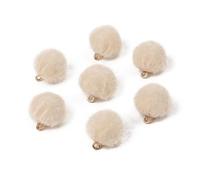 Knöpfe für Annähen, 50/100 Stück 15 mm Stoffknöpfe, DIY-Nähset mit Metallschaft, runde pelzbezogene Kugelknöpfe for Basteln und Nähen(Ivory,50PCS)