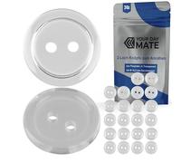 Knöpfe für Bekleidung, 24 Stück, 2-Loch, Ø 15,2 mm, Transparent, aus Polyester, Größe 24L, Harzknöpfe für Jacke, Mantel, Hemd, Poloshirt, DIY Knopf Kunstharz, Wäscheknöpfe, Basis Button, Bastelknöpfe