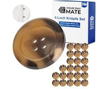 Knöpfe für Bekleidung, 24 Stück, 4-Loch, Ø 17,9 mm, in Braun, aus Polyester, Größe 28L, Harzknöpfe für Jacke, Mantel, Anorak, Wintermantel, Winterjacke, DIY Knopf Kunstharz, Wäscheknöpfe, Bastelknöpfe