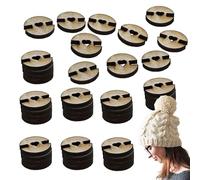 Knöpfe für Bommel Mützen - Halter Pompoms 50Stk, Abnehmbares Befestigungswerkzeug Strickmütze | Zubehör Häkeln DIY Scheiben Naturholz 1cm, Sicherer Verschluss Kunstfellbälle Basteln Handarbeit