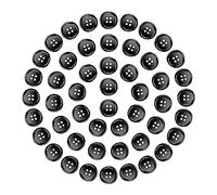 Knöpfe Harz Buttons 18mm Schwarz Knopf 4 Löcher Knöpfen zum Basteln 50 Stück Rund Hemdknöpfe mit Aufbewahrungsbox für Kleider Nähen DIY Handwerk und Deko