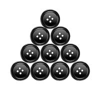 Knöpfe Harz Buttons 30mm Schwarz Knopf 4 Löcher Knöpfen zum Basteln 10 Stück Rund Hemdknöpfe mit Aufbewahrungsbox für Kleider Nähen DIY Handwerk und Deko