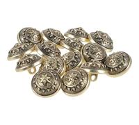 knöpfe im Britischen Retro Stil Metall 15 Stück Goldene für Kleidung | Runde Ersatzknöpfe, Leicht Anzunähen, für Kostüme, Uniformen und Gürtel, 1,5x1,5x1cm