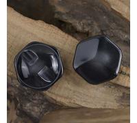 Knöpfe, Metallknöpfe, Knöpfe, 10 Stück, 15/18/20/25/28/30 mm, sechseckiger Schaft aus Kunstharz, große runde Nähknöpfe, Mantelschaftknöpfe, Kunstharzknöpfe for Basteln(Black,32L=20.0 MM 10pcs)