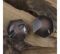 Knöpfe, Metallknöpfe, Knöpfe, 10 Stück, 15/18/20/25/28/30 mm, sechseckiger Schaft aus Kunstharz, große runde Nähknöpfe, Mantelschaftknöpfe, Kunstharzknöpfe for Basteln(Coffee,28L=18.0MM 10pcs)