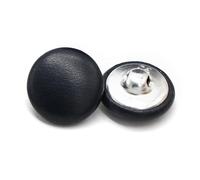 Knöpfe, Metallknöpfe, Knöpfe, 6 Stück, mit Leder überzogene dekorativen Ösenknöpfen(Black,25mm)