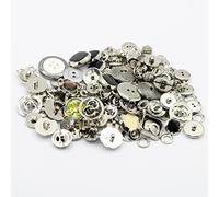 Knöpfe Mix 150 Gramm 2 & 4 Löcher für DIY Handwerk Bookscrapping DIY DIY Verschiedene Größen und Farben SILVER