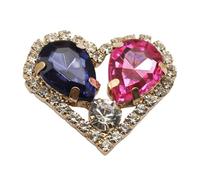 Knöpfe Perlen Strass 10 Stück 26 * 28 mm Liebe Strass Acryl Knopf DIY Kleidung Dekoration Hochzeitskleid handgefertigte Accessoires(Color 6)