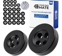 Knöpfe Set, für Hemden und Blusen, 30 Stück, 4-Loch, Ø 11 + 8 mm, in Schwarz, aus Kunstharz, Größe 18L + 14L, Harzknöpfe für Jacke, Mantel, Hemd, Bluse, Poloshirt, DIY Knopf Polyester, Wäscheknöpfe