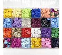 Knöpfe zum Basteln, 500 Stück, 11,5 mm Farben, Doppelöhren-Brotknöpfe, rund, Kunstharz, Nähknöpfe, DIY, Scrapbooking, mehrfarbig