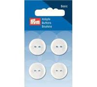 Knopf 2-Loch, Wäsche 18 mm, transparent, 4 Stück